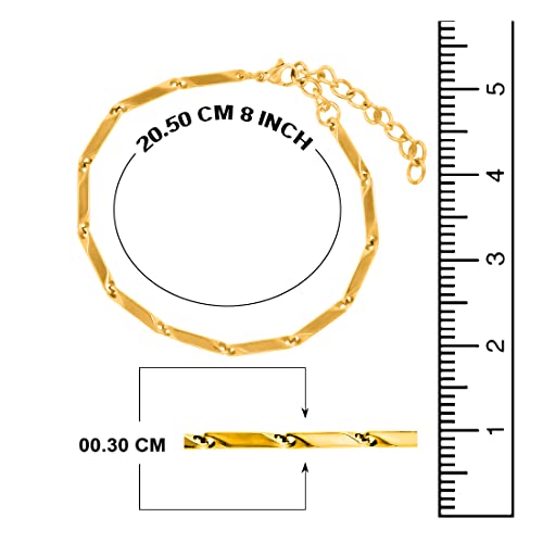 Stainless Steel Chain Bracelet (Black + Gold)